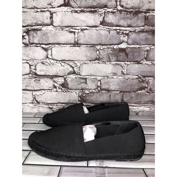 Banana Republic Black Canvas Fabric Slip On Espadrilles Loafers Shoes Women Sz 8 - Picture 16 of 16